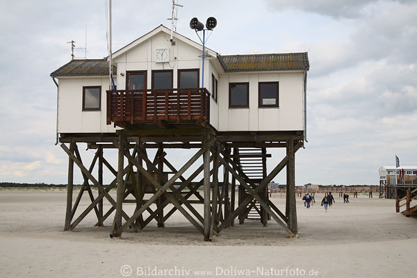 Nordsee-Sandstrand Pfahlhaus mit Korbvermietung in St.Peter-Ording Landschaft