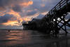 Nordsee Pfahlbrcke St.Peter-Ording Sonnenuntergang Abendstimmung