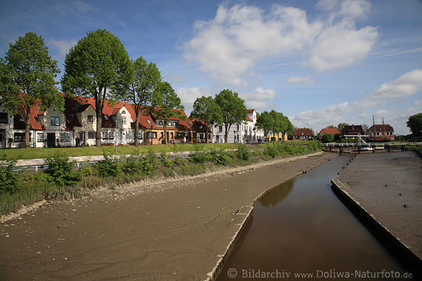Eiderkanal Schlick Ebbe Niedrigwasser Foto unter Grnufer