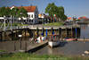 Eiderhafen Tönning Schiff in Schlick Wasserkanal Landschaft Brücke Nordwestkai Promenade