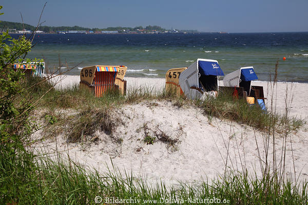 Meerstrand K�rbe Sandufer Bild Ostseebucht Eckernf�rde Wasserlandschaft Naturfoto