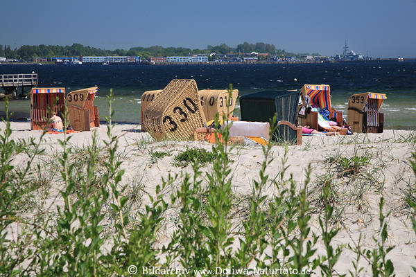 Ostseestrand Eckernf�rde Meerufer Sandd�nen K�rbe Wasserlandschaft Naturfoto
