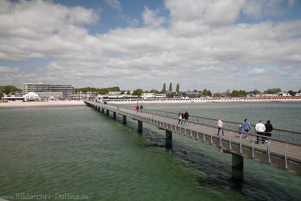 Strandmole Grmitz lange Ostseebrcke Foto 230860 Meer-Wassersteg Besucher Spaziergang Bilder