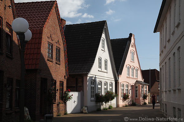 Kappeln Altstadt Gasse Spaziergang in Schatten Huser-Allee Abendlicht