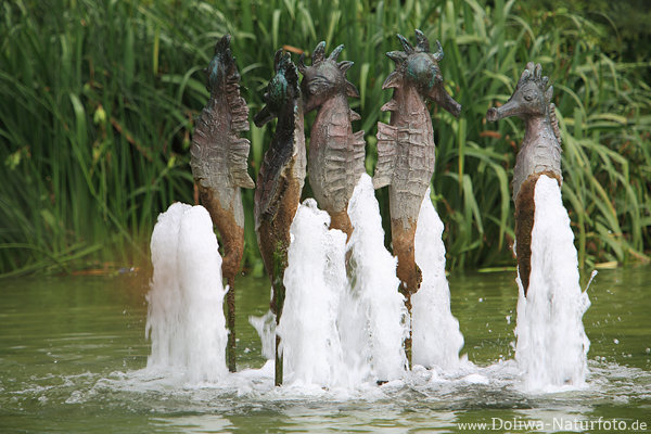 Seepferdchen Fontne in Park Timmendorfer Strand Kunstobjekte