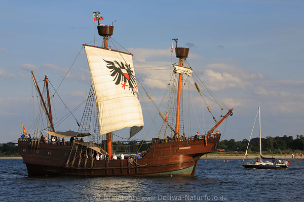 Lisa von L�beck Segelschiff mittelalterliche Kraweel Frachter