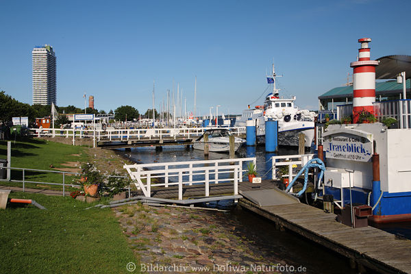 Trave Landungsbr�cken Promenade Schiffe Stegs Boot-Restaurant Traveblick Caf�