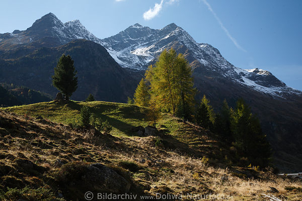 Romantische Berglandschaft unikat Leinwandruck Naturbild Berge in Schnee