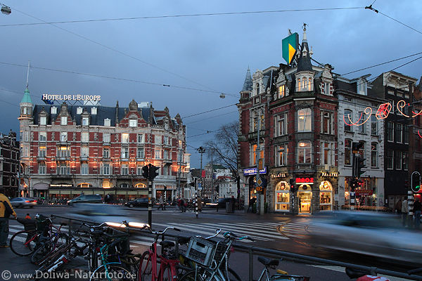 Amsterdam Strasse Kreuzung Bewegung City Adventzeit Lichter