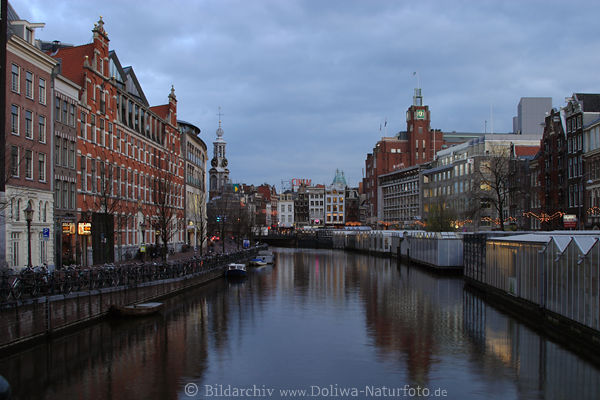 Amsterdam Singel Kanal City-Landschaft am Fluss Wasser