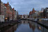 Amsterdam Singelgracht City-Fluss Landschaft Häuser Panorama am Wasser bei Blumenmarkt