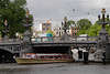 Boot Jan Steen Grachttour unter Blauwbrug Brücke in Amsterdam Landschaft Bild