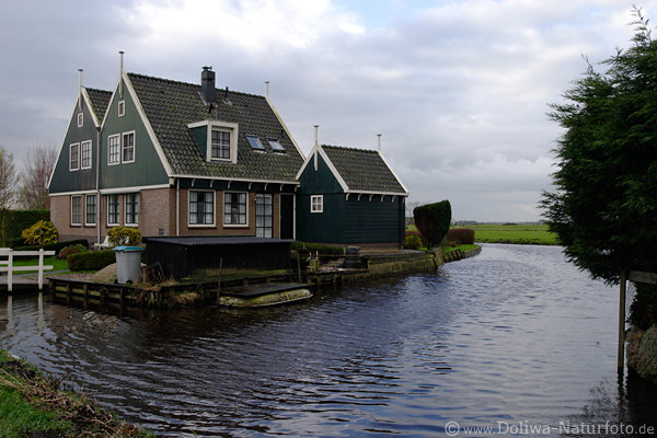 Uitdam Haus am Deich Wasser umgeben von Markermeer