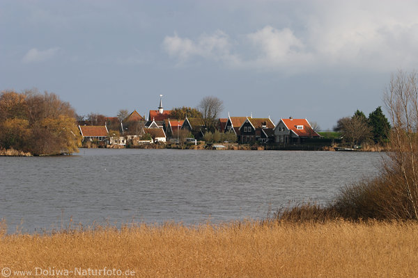 Uitdam Landschaft am Wasser Waterland Dorf Markermeer Niederlande