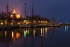 Enkhuizen Hafen Nachtlichter Panorama am IJsselmeer Wasser Landschaft Romantik