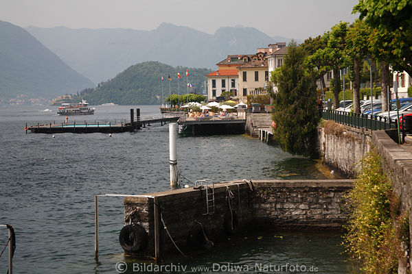 Tremezzo Seeufer Como Wasser Landschaft Schiff Huser Pool Alpenblick