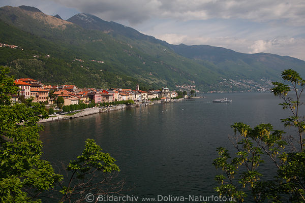 Cannobio Kste Berglandschaft Panorama Maggioresee Wasser