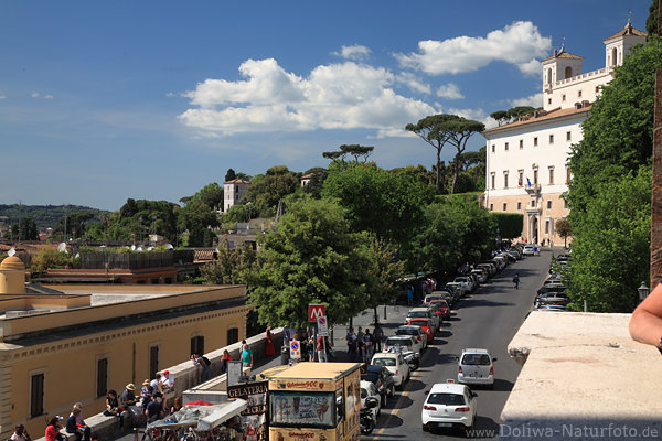 Rom Trinit dei Monti Weg zum Monte Pincio Strassenblick