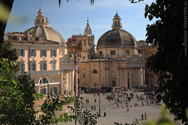 Rom Popolo-Platz Gotteshuser Kirchen Kuppel Architektur Denkmler Stadtlandschaft