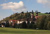 Wallfahrtsort Sankt Peter Kloster Fotopanorama Grünwiesen Schwarzwald Herbstlandschaf
