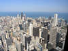 bd_chicago05_ Chicago Wolkenkratzer Skyline Bild von oben mit Michigansee Blick, USA drittgrößte City